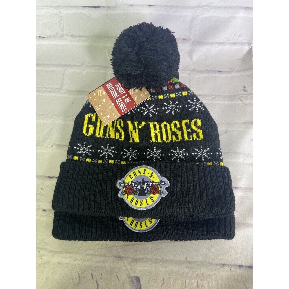 Guns N Roses Rock Band Music Mommy and Me Matching Beanie Hat Cap Set Adult Kids